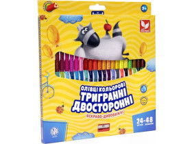 Олівці 24/48кол.трикут.+чинка 312116004 (6шт) Школярик