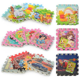 Коврик Мозаика M 1321 (12шт) EVA, 3 вида (Дисней), 9шт, в шарике, 31,5-31,5-9см