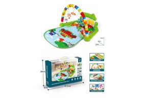 Коврик 973 (24) пианино, мелодии, подсветка, 4 погремушки, зеркальце, в коробке