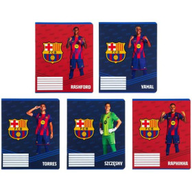 Зошит шкільний Kite 12 арк., клітинка, софт тач + УФ лак, FC Barcelona BC26-232, 1шт/25
