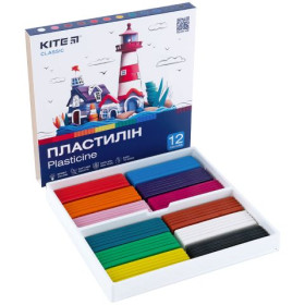 Пластилін Kite Classic, 12 кольорів, 240 г. K-1086 1/20