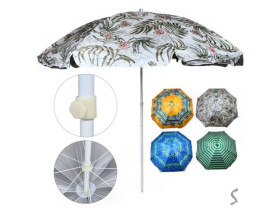 Парасолька пляжна d2.4м срібло з нахилом MH-0041 (12шт)