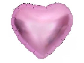 Куля фольгована серце сатин рожеве "18" 45см 3326-0065