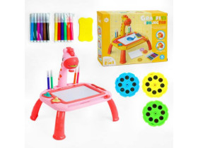 Столик з проєктором 761-3 (48) “Жираф”, підсвічування, магнітна дошка, 3 диски з картинками,12 марк.