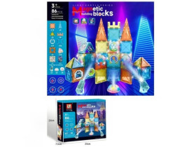 Конструктор магнітний 66970 A (36/2) 86 деталей, підсвічування, наліпки, в коробці