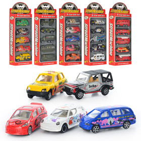 HU Набор машинок PT 2051/2050 (72шт) жел,6 видов,5 шт в кор-ке,31-12-4,5см