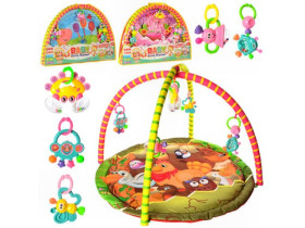 Коврик для младенца 325-66-68-69 (18шт) 81-81cм, дуга2шт,подвески-погремушки