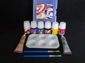 Фарба гуаш.CLASS 6/25мл 7641C+2 пенз+паліт.+3D глітер 2*20мл