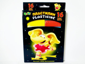 Пластилін люкс SAT 1165 Слон 16кол. (48шт)