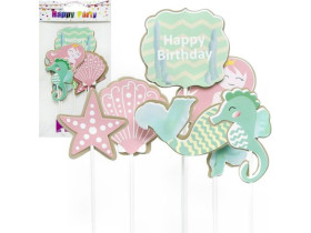 Топер для торта Happy Birthday "Морські жителі", арт. 87-1