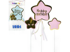 Топер для торта Happy Birthday "Зірки", арт. 87-4