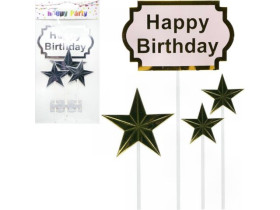 Топер для торта Happy Birthday "Зірки", арт. 87-6