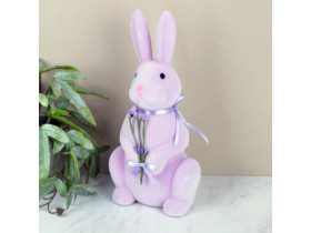 Статуетка 3944-7 оксамитовий заєць фіолетовий з вербою
