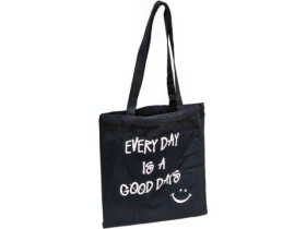 Еко - сумка з ручками 35*37см чорна з малюнком 3537-1