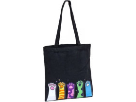 Еко - сумка з ручками 35*37см чорна з малюнком 3537-4
