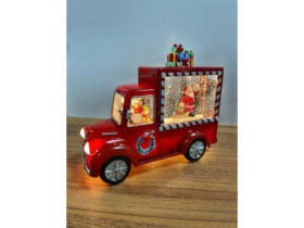 Сувенір новорічний світящ.2401,02,13 LED муз.з хуртовиною "Машина" гель,блиск.,23*11см,USB,бат.