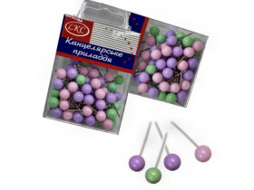 Канц прилад.*кнопка круг.сер.шап.* 1017 (12шт)