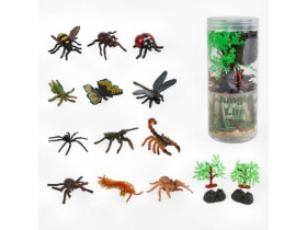 Набір комах A 970-1 (72/2) 12 фігурок, декорації, у тубі