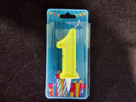 Свічка цифра (лимонний блиск) (5шт) 1