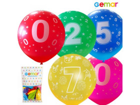 Кульки повітр."ЦИФРИ МІКС" 12*30 (100шт) 6*3