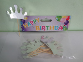 Топер паперовий "Корона", золото/срібло (10 шт.)