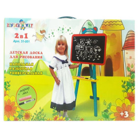 51-001 Мольберт 2-х стор.магн.3-х ног.мел, марк.56*35*8 (3шт)