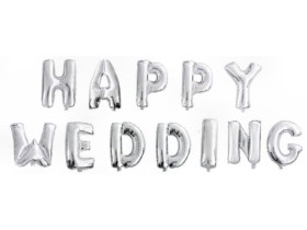 Кулька фольгована Happy wedding срібло 40см 990106 Імп