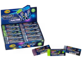 Гумка для стирання Eco-PVC, GLOWING асорті в дисплеї 4985-1C (20шт) CLASS