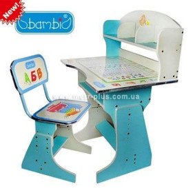 Парта НВ 2070 UK-04 (1шт) регулир-я высота, голубая