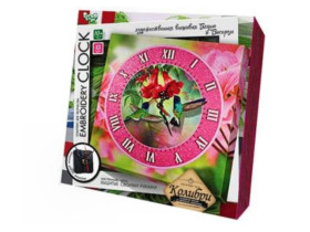 Годинник з вишивкою гладдю 01-04 "Embroidery clock" Пташка