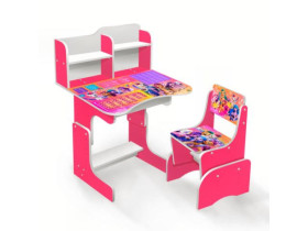 Парта шкільна 045 "ПОНІ" (1) 69*45 см., колір рожевий, + 1 стілець "Нікопарт"