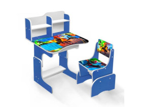 Парта шкільна 047 "ЛЮДИНА ПАУК"  (1) 69*45 см., колір синій, + 1 стілець "Нікопарт"