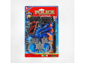 Поліцейський набір 2222-04 (192/2) пістолет, наручники, свисток, патрони, палиця, значок, на листі