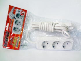 Подовжувач "STENSON", 3 розетки / 3 м, із заземленням, ME-0175 (30 шт.)