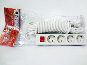 Подовжувач "STENSON", 4 розетки / 10 м, з вимикачем, ME-0521 (20 шт.)