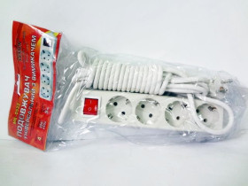 Подовжувач "STENSON", 4 розетки / 5 м, з вимикачем, ME-0522 (30 шт.)