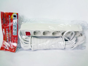 Подовжувач "STENSON", 4 розетки / 10 м, з вимикачем, ME-0523 (20 шт.)