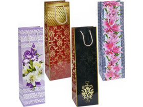 Пакет подарунковий "Пляшка", 12×39×9 см, арт. 7011 (12 шт.)