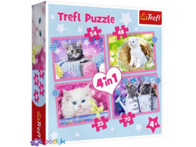 Пазли 34396 (4в1) Веселі котики / Trefl