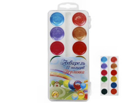 Акварель медова Тетрада 12кол.Перлинка (8кол+4кол.перламутра) (60шт)