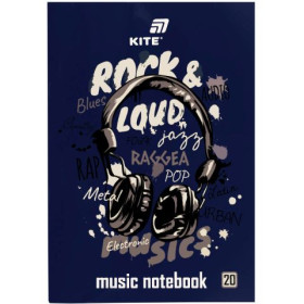 Зошит для нот Kite A4, 20 аркушів, K26-404 Rock&Loud