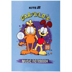 Зошит для нот Kite А4, Garfield GF25-404, 20 аркушів