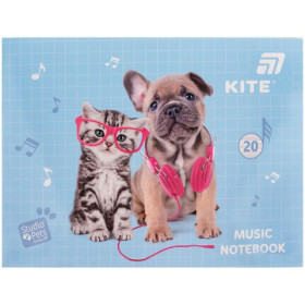 Зошит для нот Kite А5, 20 аркушів SP26-405, Studio Pets