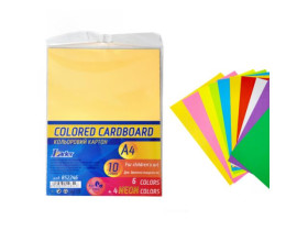 Картон двосторонній кольоровий 10арк (6+4 неон) 852246 (1уп)
