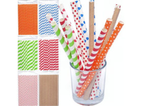Набір паперових трубочок D0,1см L21см, кольорових 100