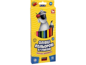 Олівці 12кол.трикут.з гумкою+чинка 312119001 (12шт) Школярик