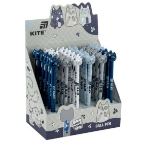 Ручка Kite шариковая автоматическая Funny cat K25-028-1, синяя (36шт)