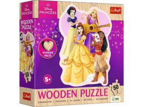 Пазли фігурні з дерева - (50 елм.) - "Чарівні принцеси" /Disney/ Trefl 20257