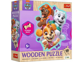 Пазли фігурні з дерева - (50 елм.) - "Весела компанія собак" /Щенячий патруль/ Trefl 20258