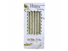 Свечи белые с брызгами в коробке 6шт 0015-17